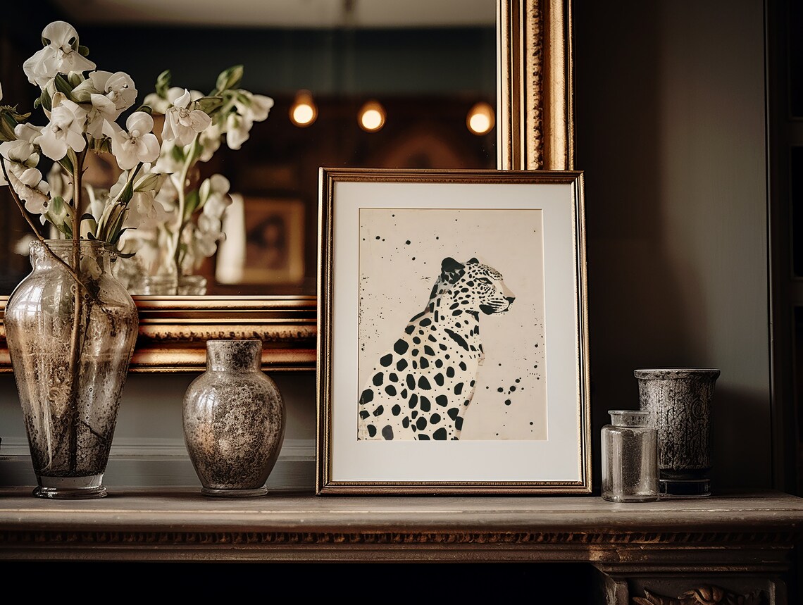 Minimal Cheetah Print, Eclectic Big Cat Art Print - Image 2