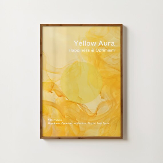Yellow Aura Happiness and Optimism Swirling Smoke Spiritual Wall Poster