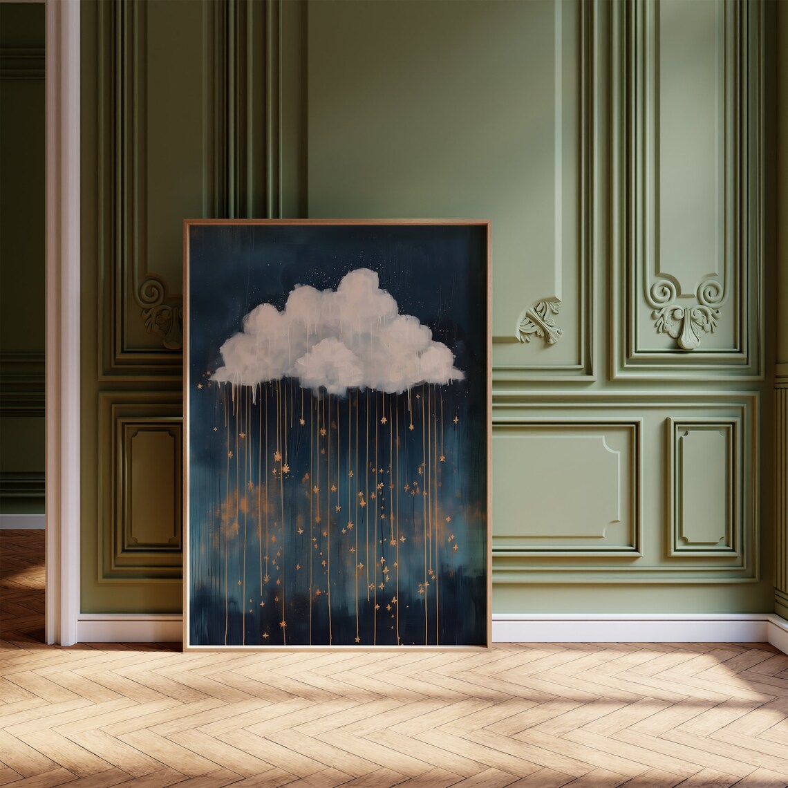Moody Cloud Art Print, Vintage Dark Academia Night Sky - Image 2