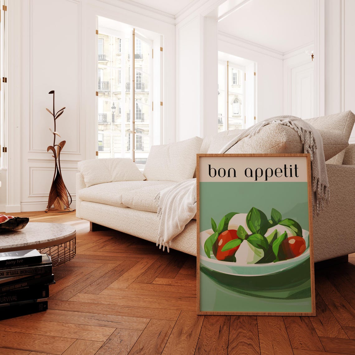 Bon Appetit Tomato Mozzarella Caprese Salad Italian Kitchen Art Poster - Image 4