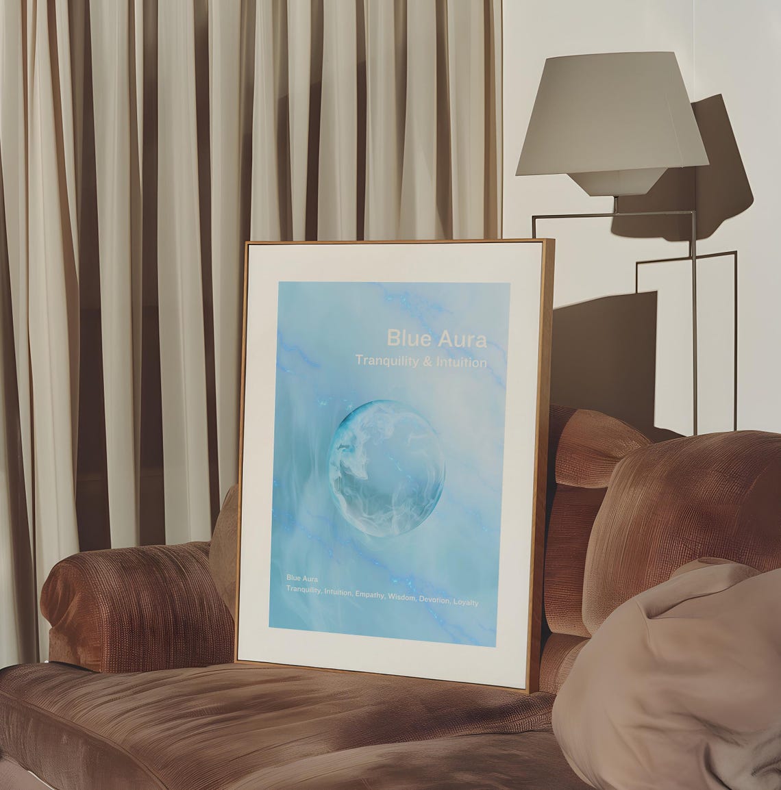 Blue Aura Tranquility and Intuition Spiritual Affirmation Poster - Image 3