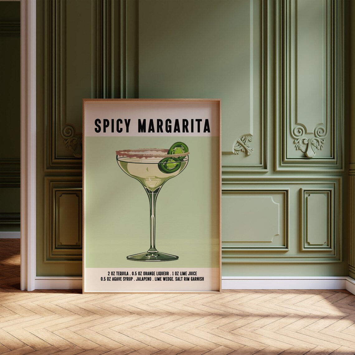Spicy Margarita With Jalapeno And Salt Rim On Cream Recipe Poster - Image 3