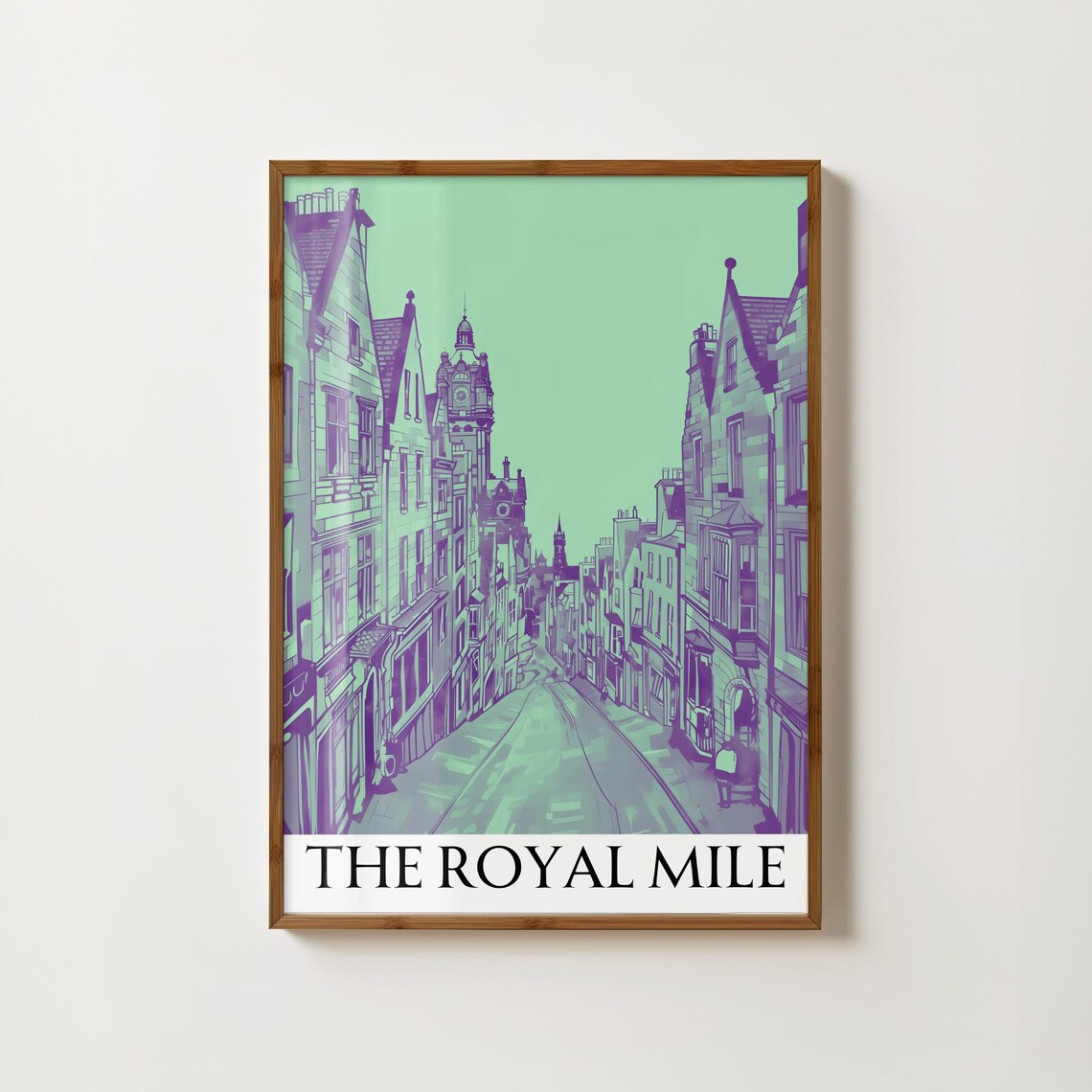 The Royal Mile Purple Line Art Edinburgh Street Travel Poster