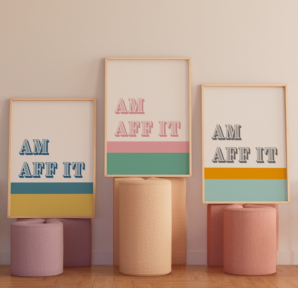 Am Aff It Funny Scottish Saying Pastel Color Typography Poster - Image 3