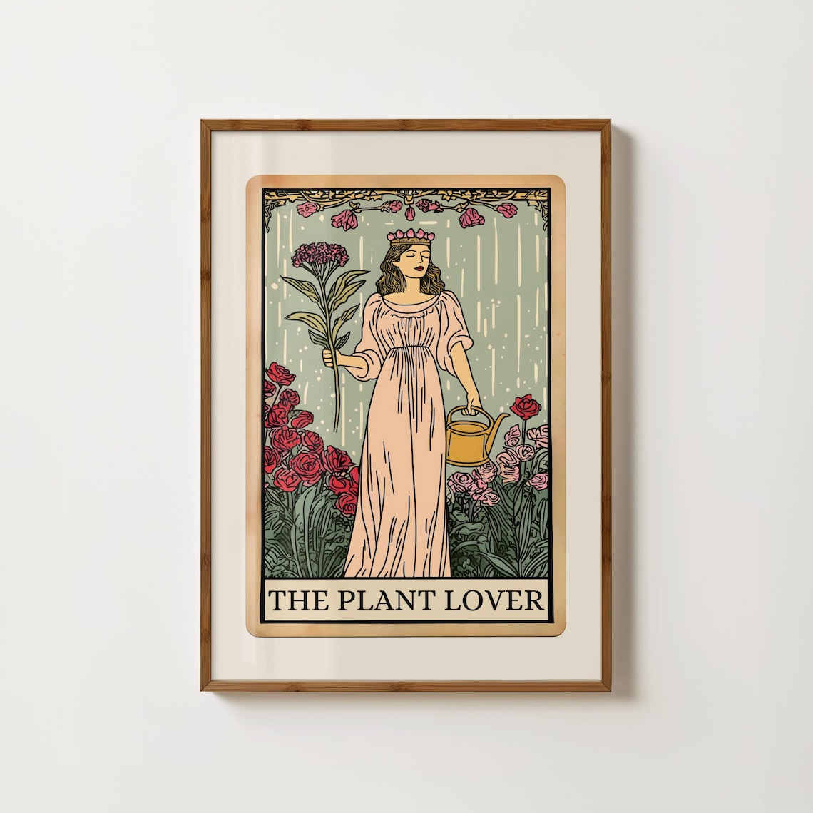 Plant Lover Tarot Card, Botanical Wall Art Print