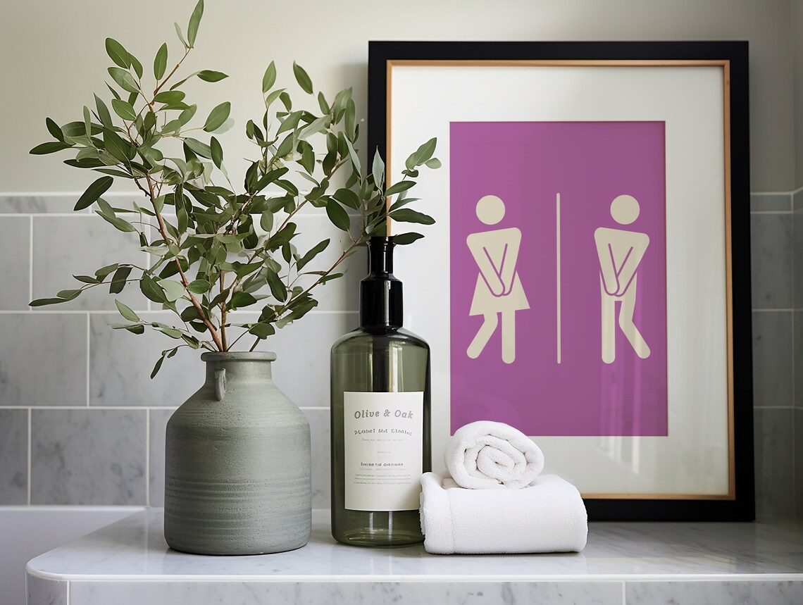 Toilet Sign For Bathroom Print Funny Toilet Prints Bathroom Wall Art Bathroom Gallery Wall Print Trendy Toilet Wall Art Fun Bathroom Posters - Image 2