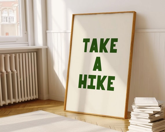Take A Hike Poster, Cottage Kids Room Decor