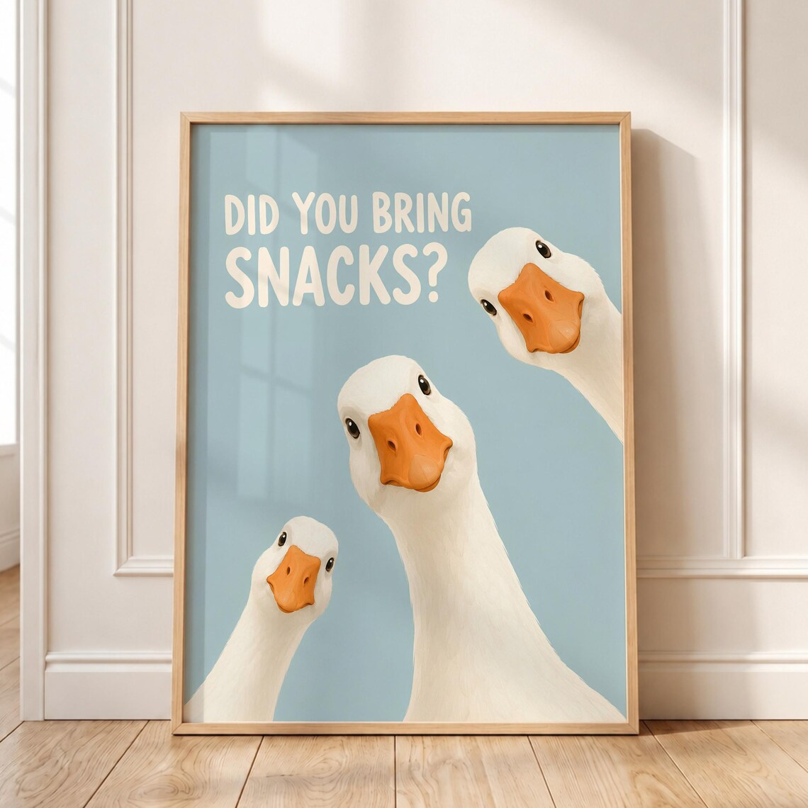 Funny Goose Wall Art Did You Bring Snacks Print Quirky Kitchen Decor