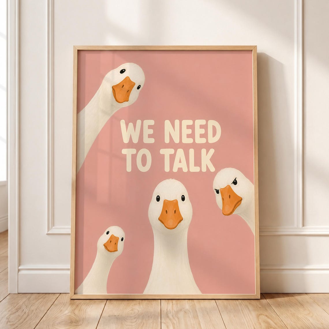 Funny Goose Wall Art We Need To Talk Print Quirky Animal Poster