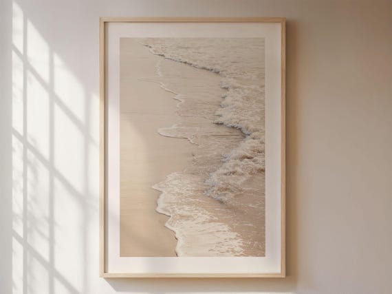 Waves Poster, Minimalist Coastal Decor