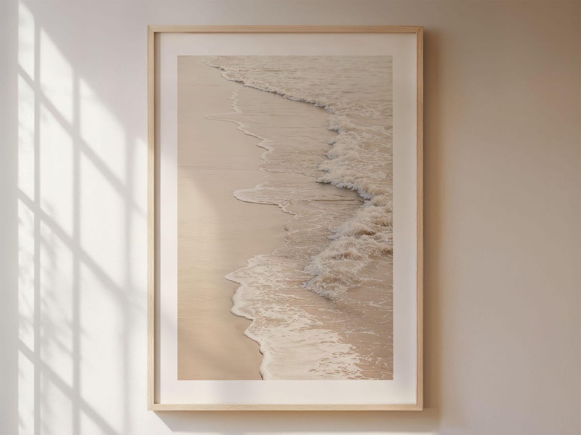 Waves Poster, Minimalist Coastal Decor