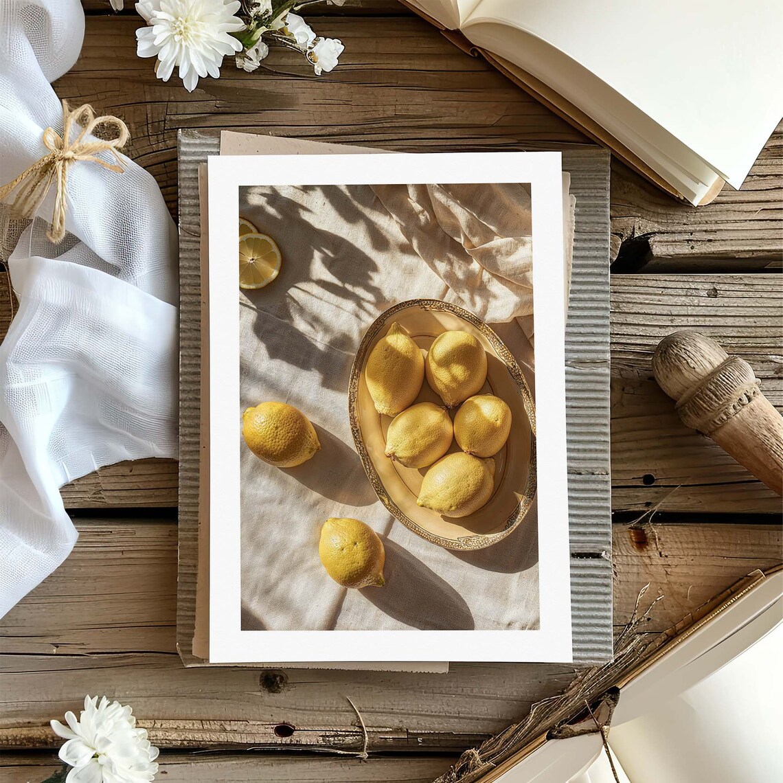Lemon Poster, Mediterranean Lemon Harvest Photography