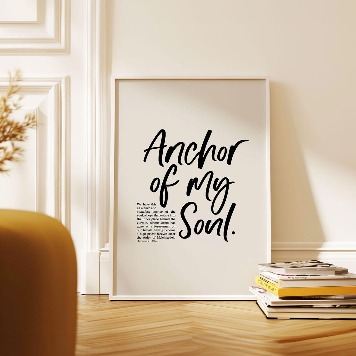 Anchor Of My Soul Christian Wall Art Hebrews 619 20 Steadfast Hope Christian Modern Scripture Poster Baptism Gift - Image 4