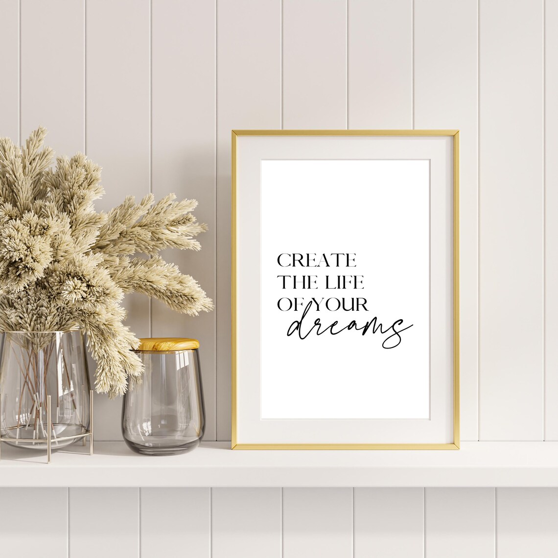 Create The Life Of Your Dreams Script Motivational Quote Poster - Image 2