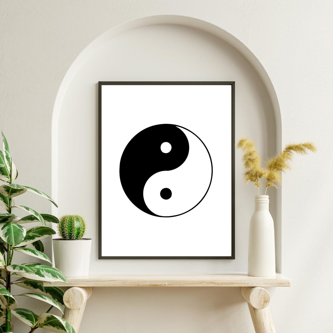 Yin Yang Symbol Balance Harmony Minimalist Black White Poster - Image 4