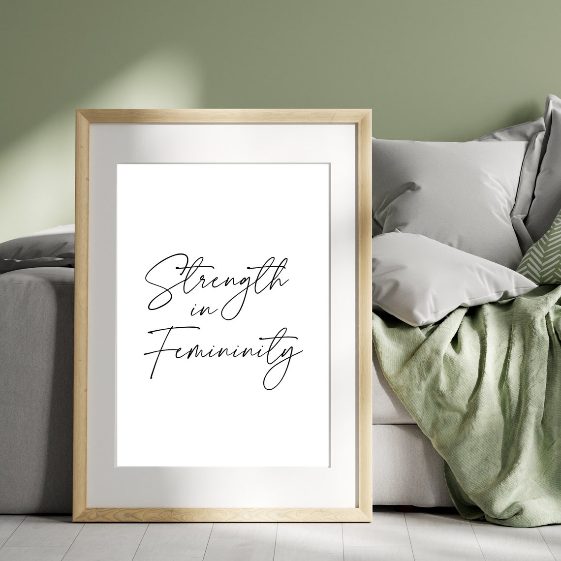 Strength In Femininity Empowering Script Quote Feminist Art Poster - Image 2