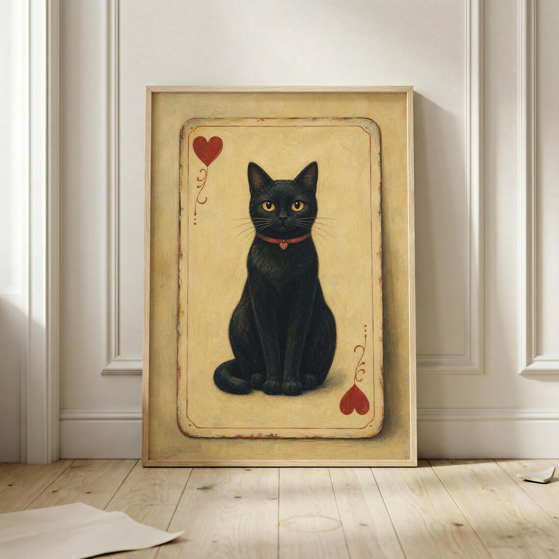 Black Cat Playing Card Poster Print
