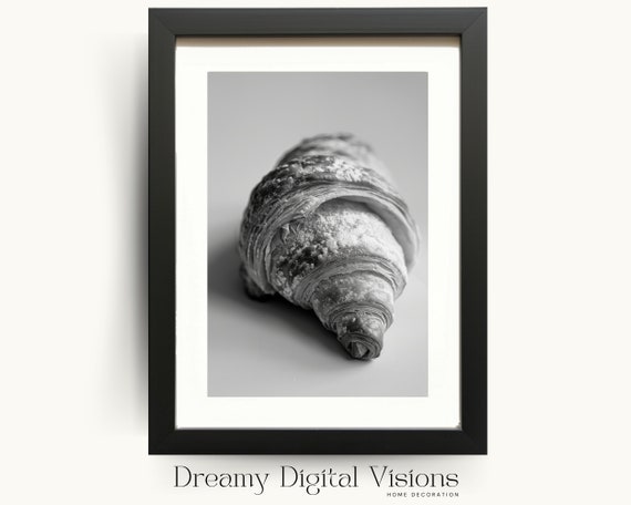 Croissant Print Kitchen Wall Art Food Print Restaurant Decor Coffee Bar Decor Gift For Foodies Food Poster