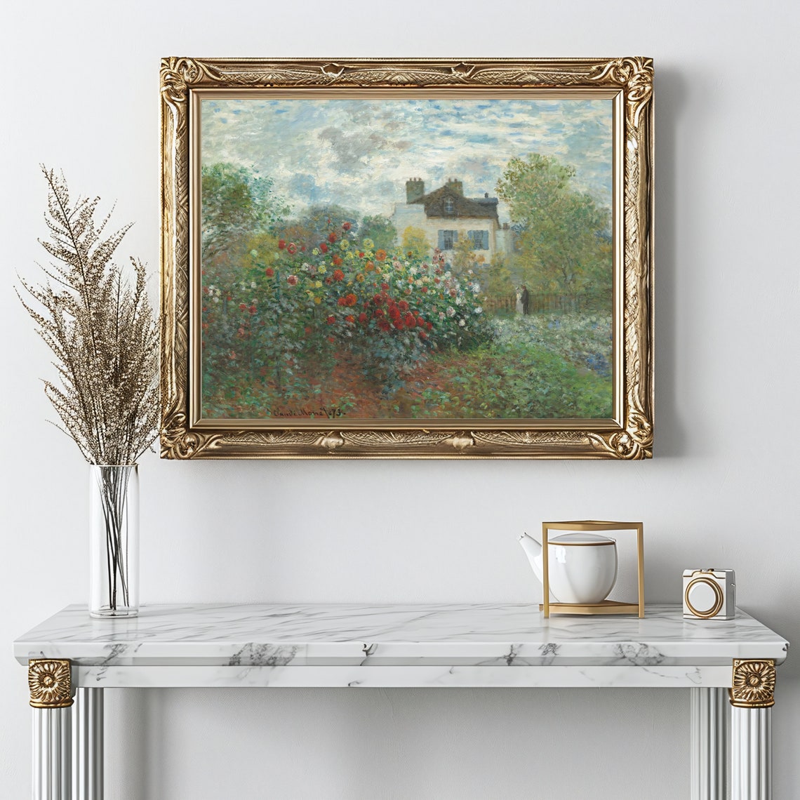 Monet Garden Flowers Argenteuil 1873 Impressionist Painting Poster - Image 2