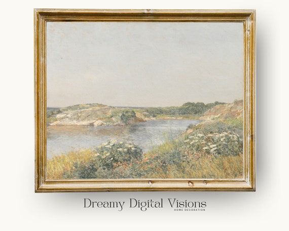 Warm Landscape Country Farmhouse Print Light Aesthetic Home Wall Decor Vintage Painting Antique Wall Art 51