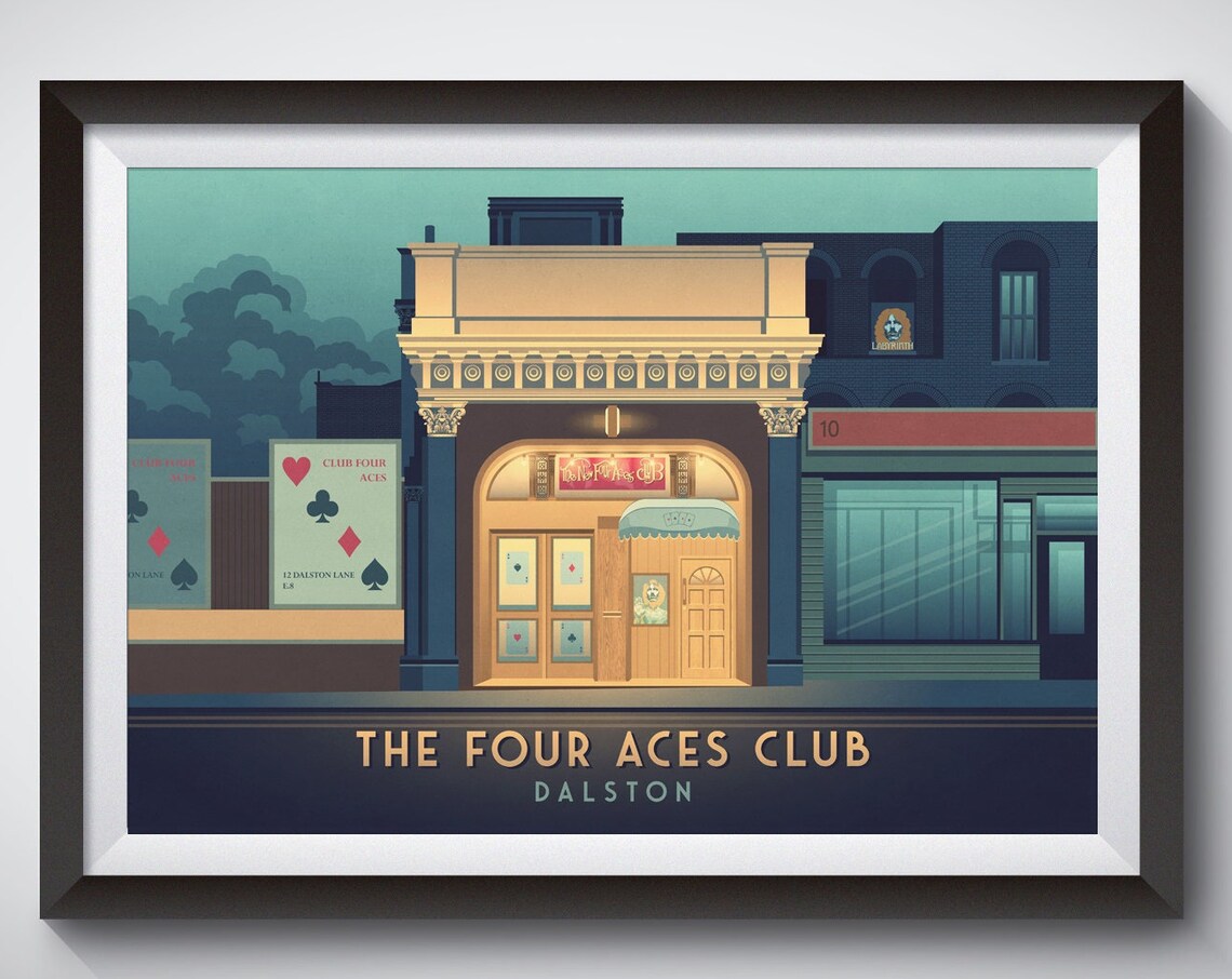 The Four Aces Club Dalston London Nightclub Front Vintage Art Print