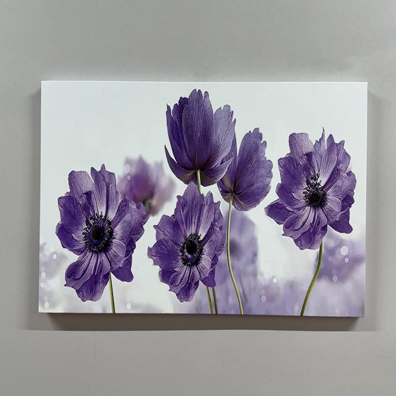 Purple Flower Art Print Abstract Botanical Wall Decor