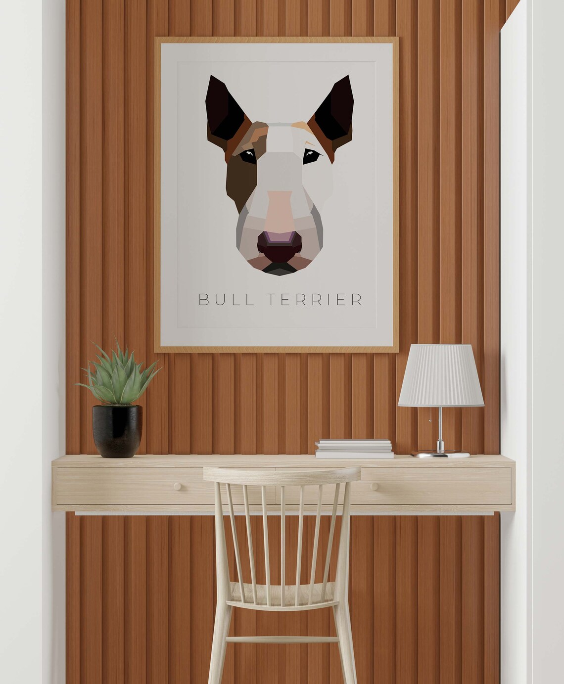 Bull Terrier Geometric Pop Art Colorful Dog Portrait Wall Art - Image 3