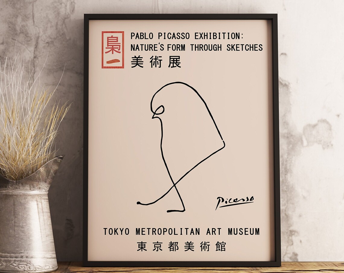 Picasso Bird Vintage Minimalist Line Drawing Art Print - Image 3