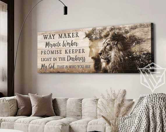 Way Maker Miracle Worker Promise Keeper Lion Of Judah Christian Housewarming Religious Bible Verses