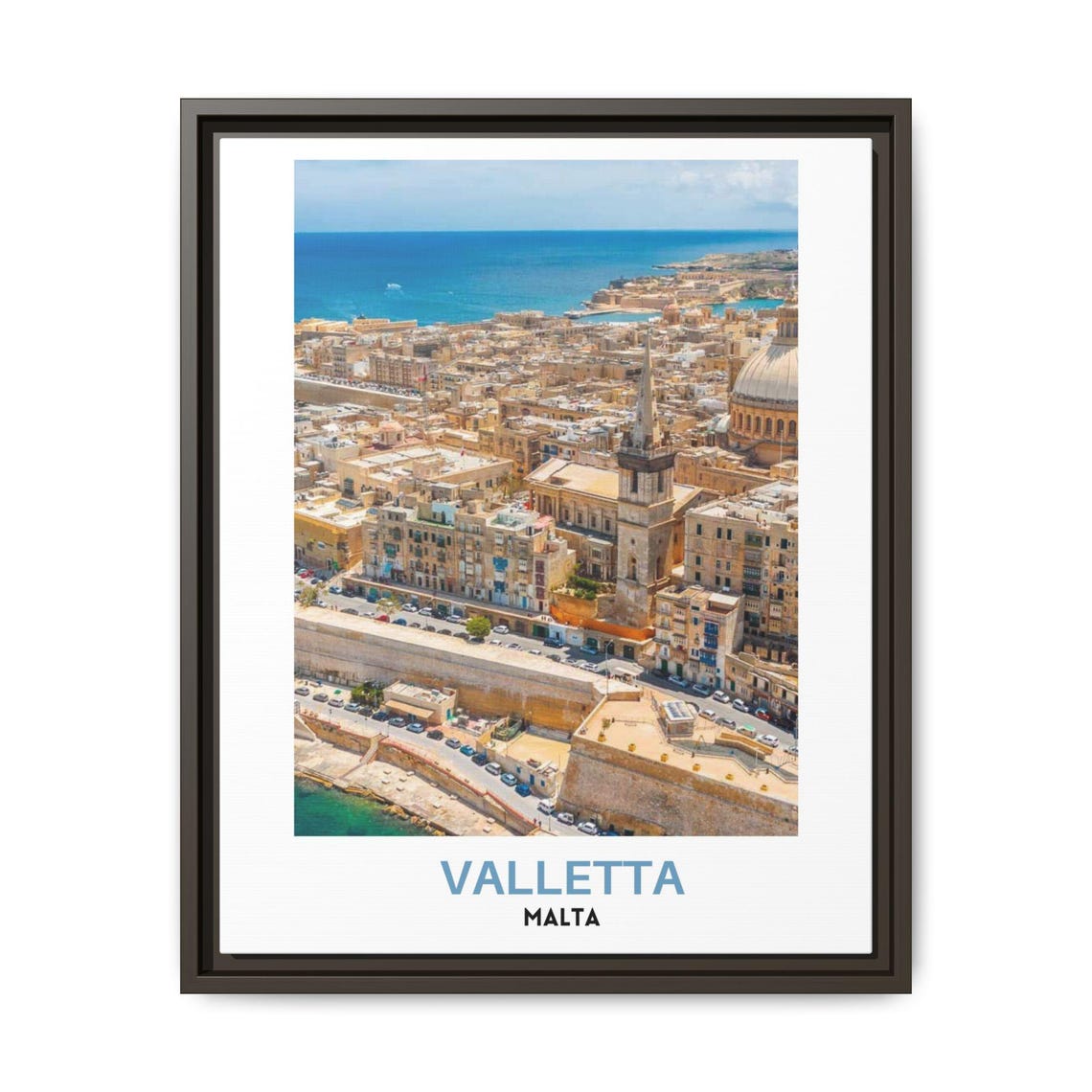 Valletta Old Town Dome Malta Harbor Aerial Cityscape View Poster