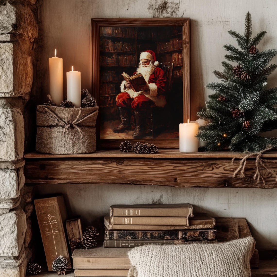 Santa Claus Vintage Style Christmas Art Print - Image 3