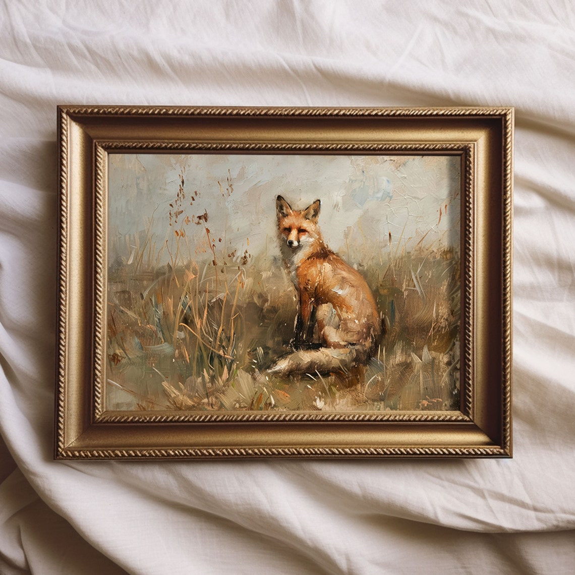 Fox On A Field Vintage Style, Country Decor Art Print - Image 2