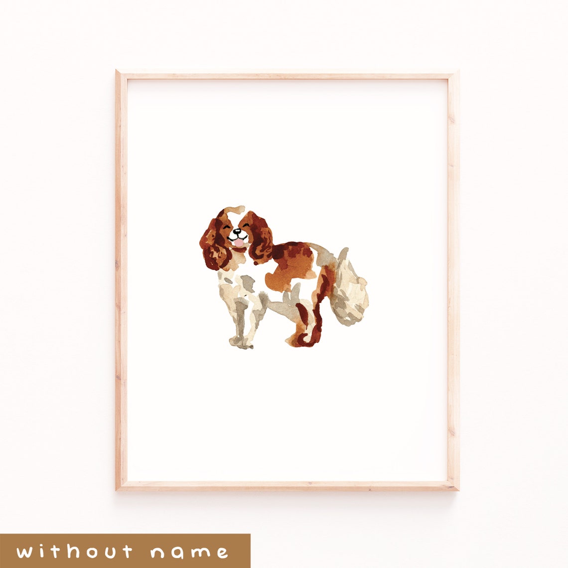 Cavalier King Charles Spaniel Personalized Name Watercolor Pet Poster - Image 4