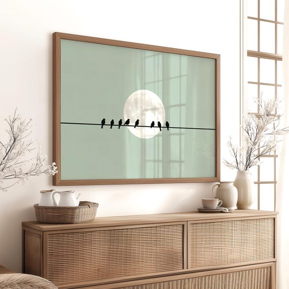 Birds On Wire Minimalist Art Print