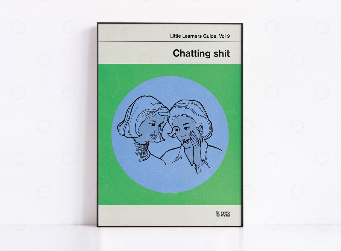 Chatting Shit Retro Poster, Vintage Mid-Century Art