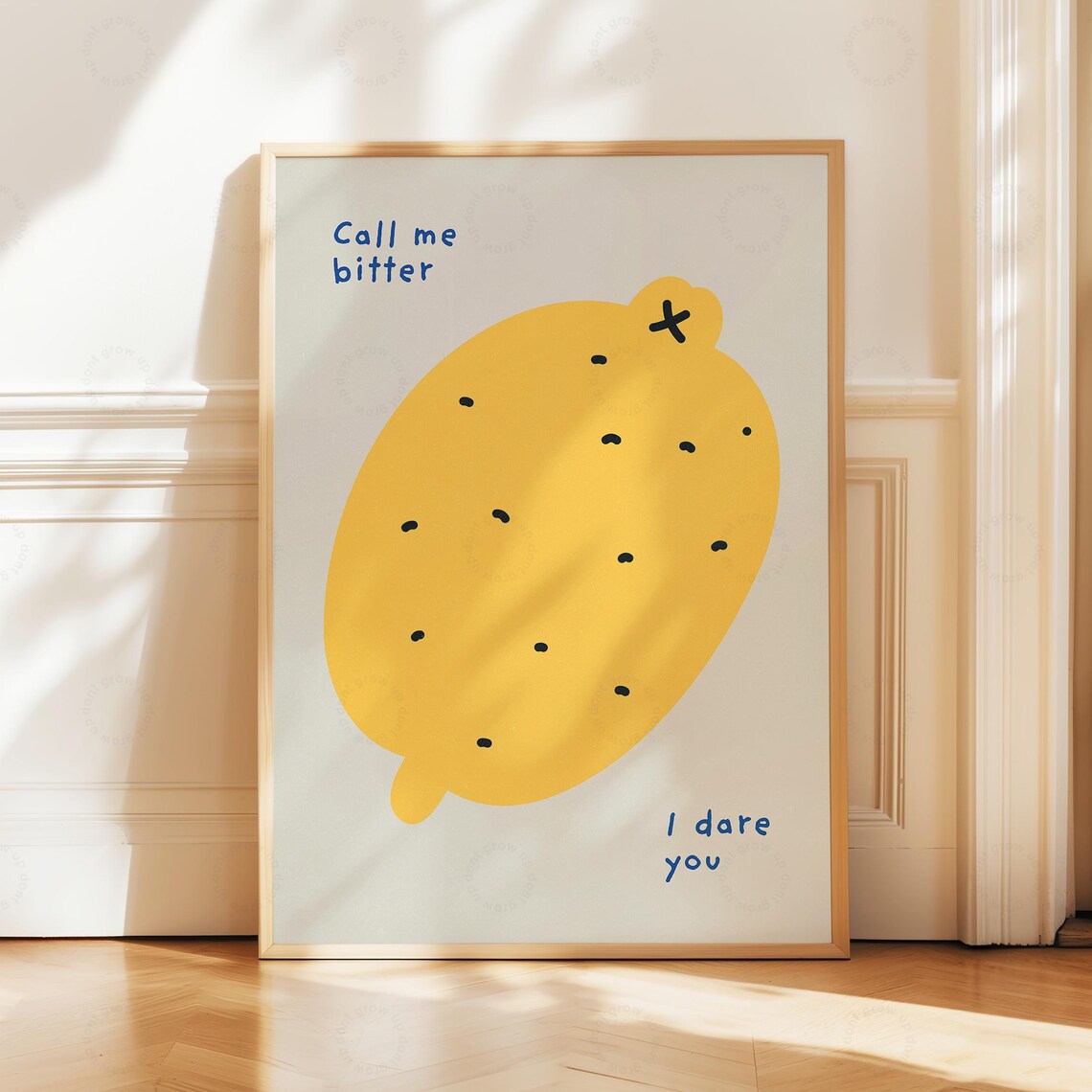 Lemon Print, Mid-Century Modern Kitchen Poster