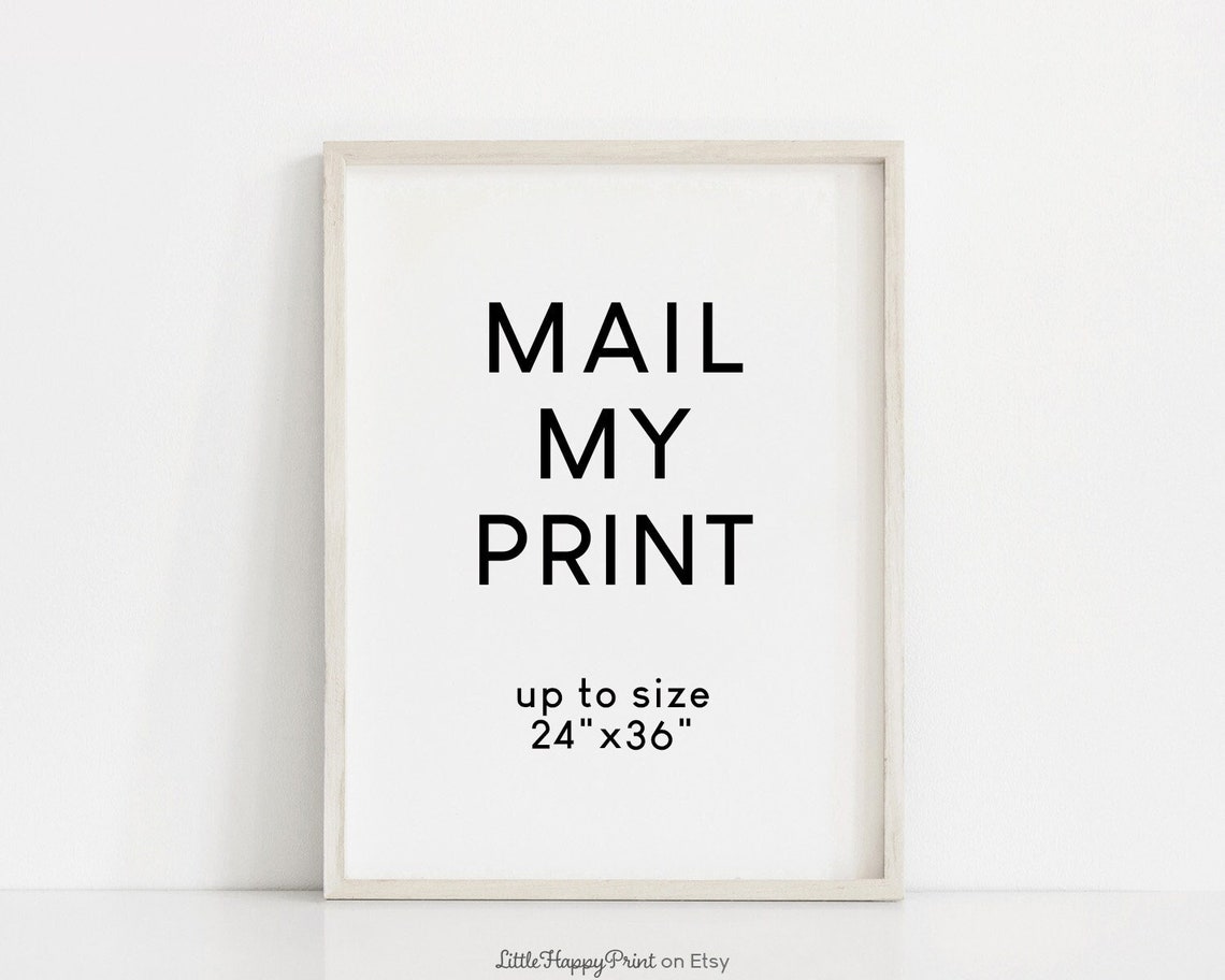 Mail My Print Shop Service Card Minimalist Typography Info Sign