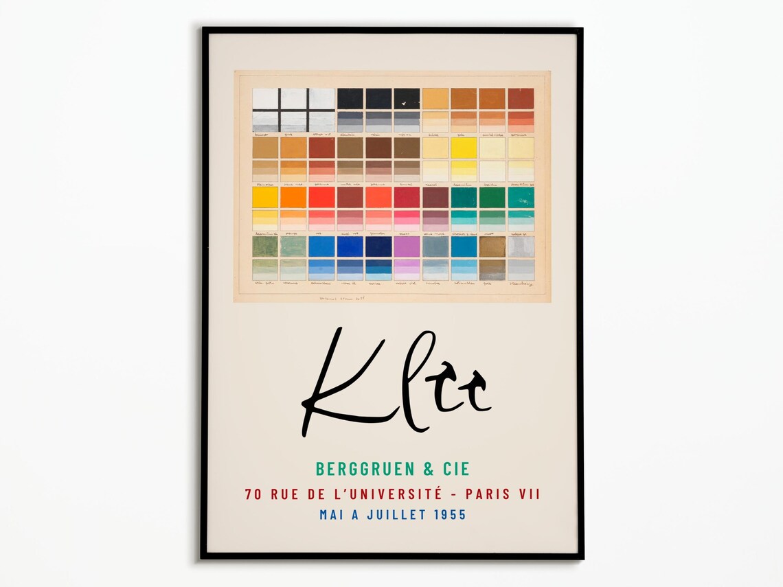 Paul Klee 1955 Berggruen Paris Exhibition Color Chart Art Poster