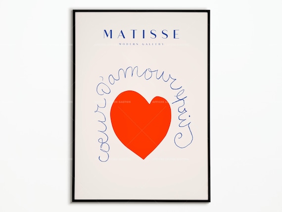 Henri Matisse Heart Poster, Matisse-Inspired Art Print