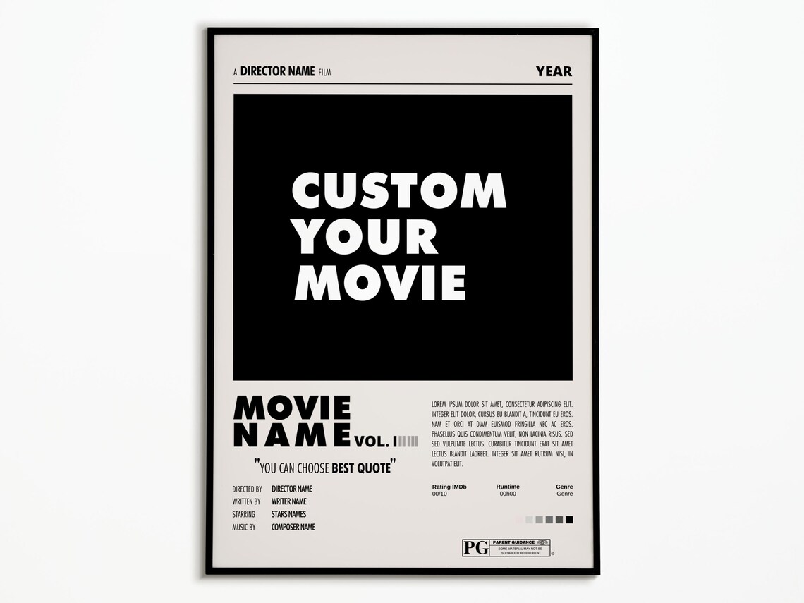 Vintage Film Poster, Personalised Movie Decor