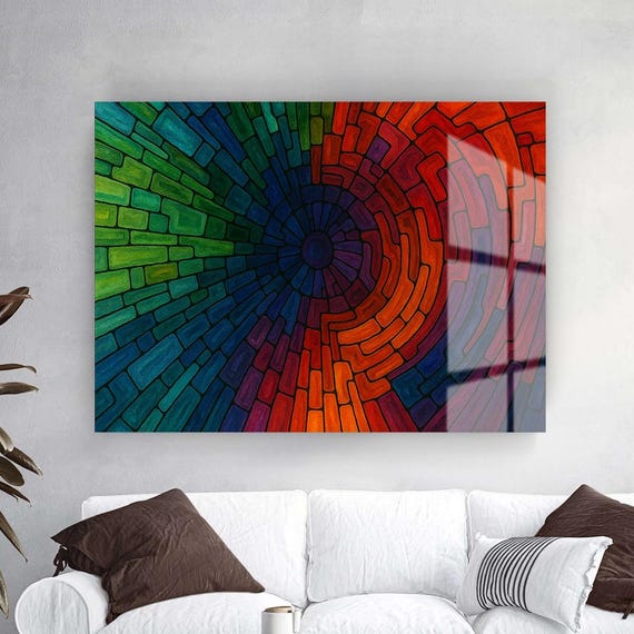 Tempered Glass Wall Art Extra Large Decor Living Room Home Stained Painting For Bedroom Housewarming Gift