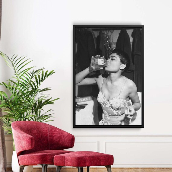 Eartha Kitt Vintage Backstage Photo Art Poster in Black and White