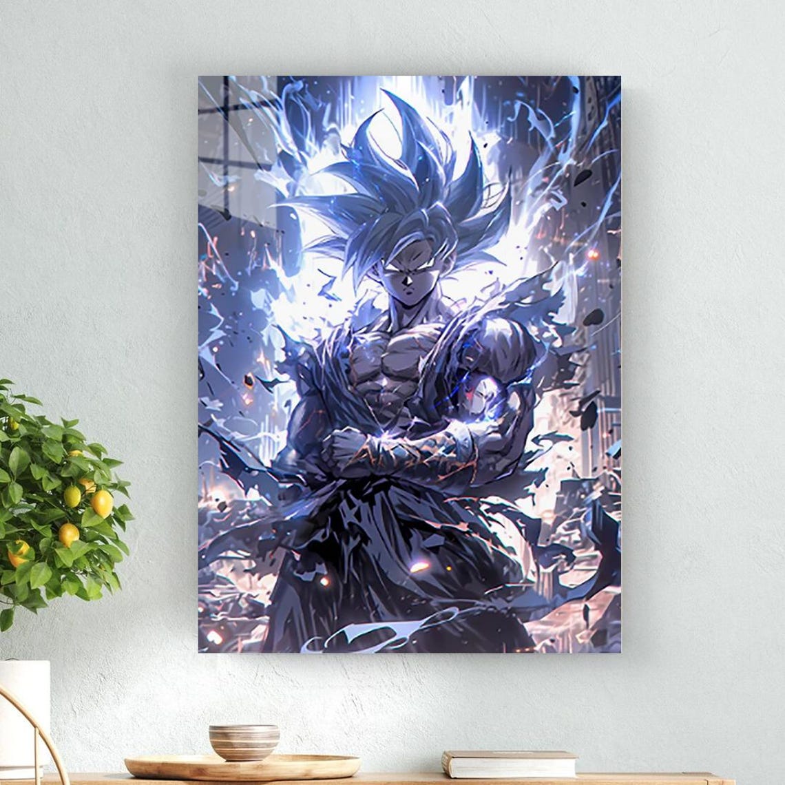 Son Goku Super Ultra Power Aura Dragon Ball Anime Metal Wall Art