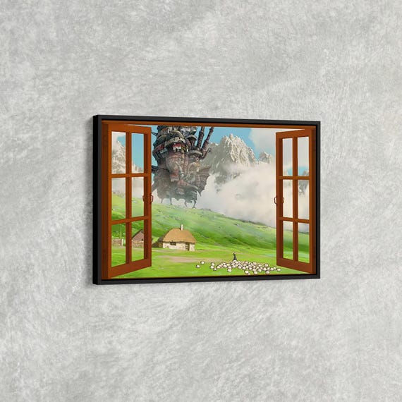 Howls Moving Castle Canvas Wall Art Poster Anime Decor Ghibli