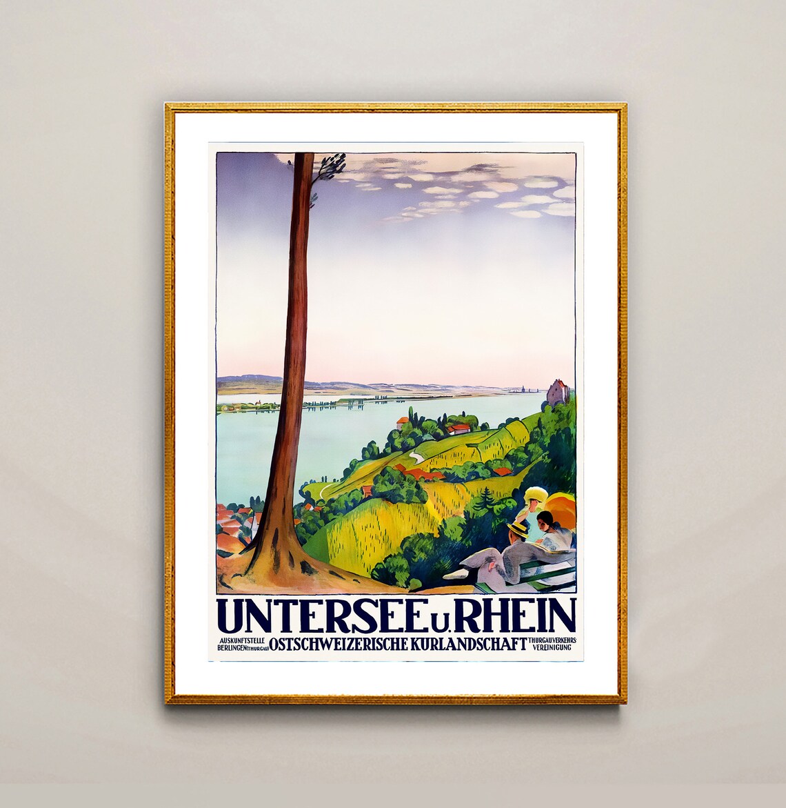 Untersee Rhine Switzerland Lakeside Vintage Swiss Travel Poster - Image 2