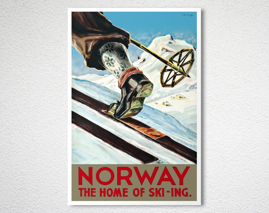 Norway Vintage Travel Poster, Europe Wall Decor - Image 2