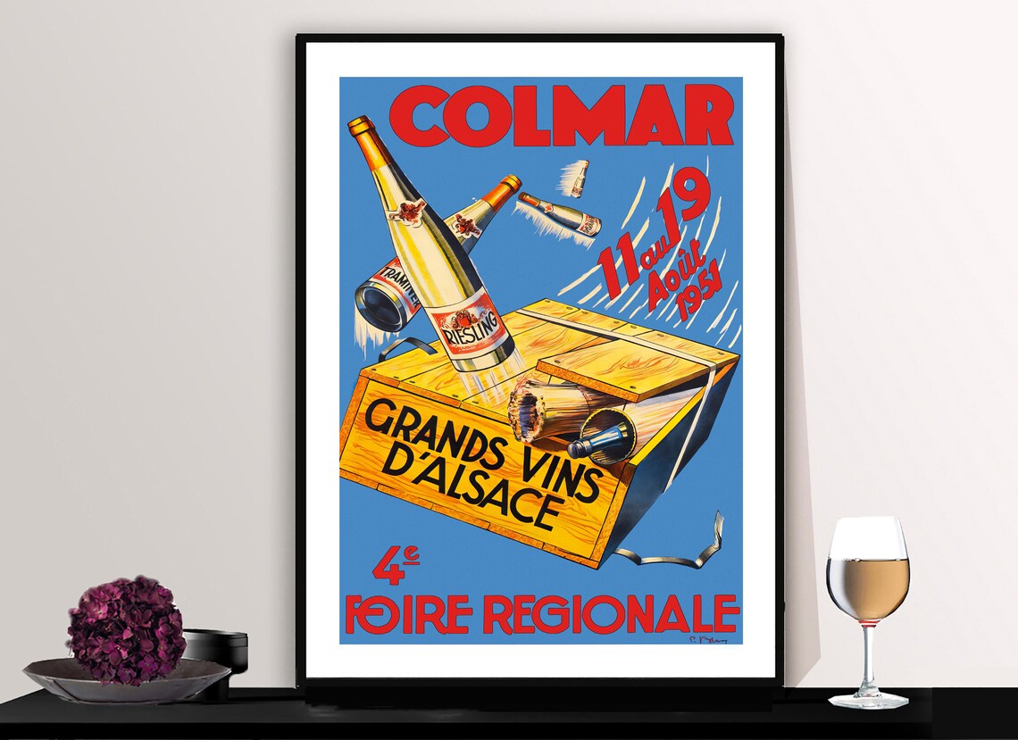 Colmar Grands Vins Dalsace Vintage Wine Poster