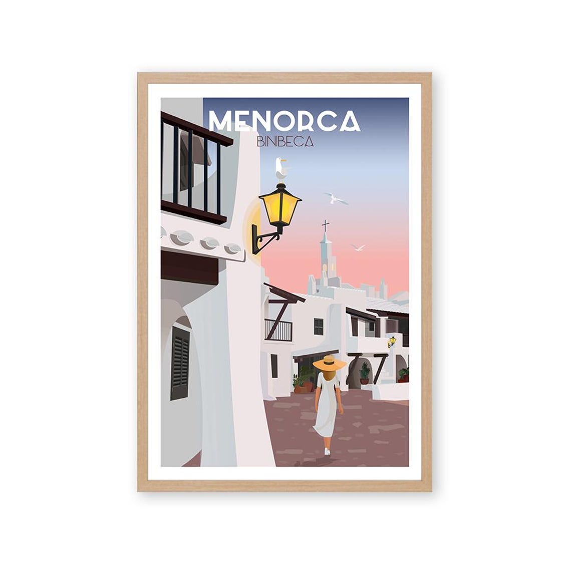 Binibeca Menorca Travel Poster