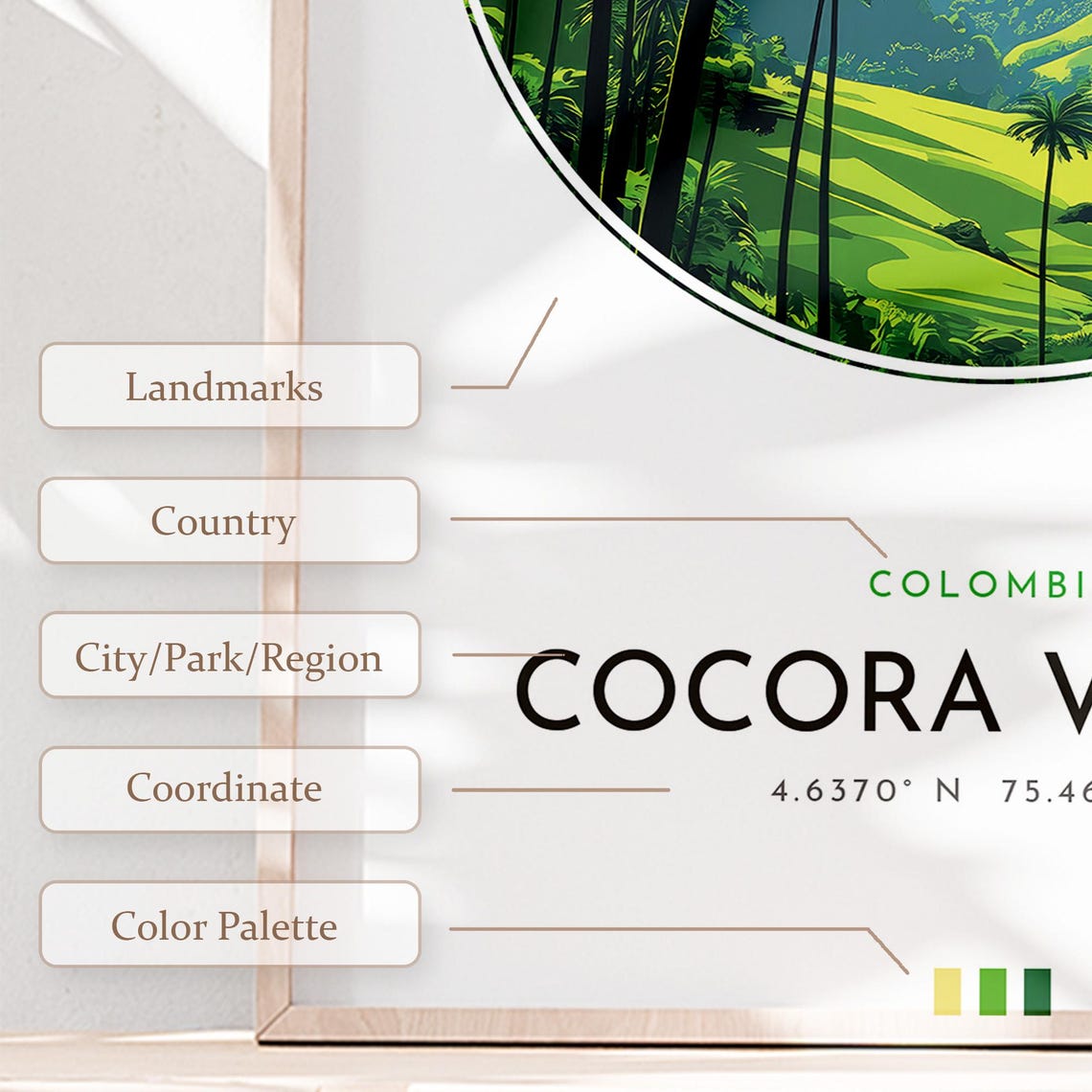 Cocora Valley Colombia Towering Wax Palms Green Valley Poster - Image 2