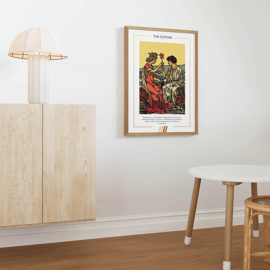 The Lovers Tarot Card Couple and Star Vintage Illustration Poster - Image 4